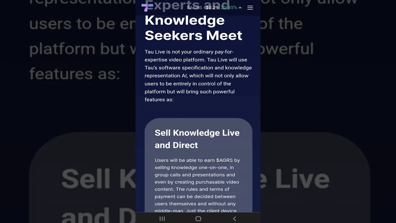 Sell Knowledge Live and Direct 💎 #shorts #TauLive #AGRS #KnowledgeEconomy