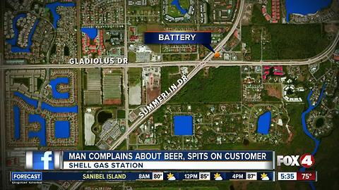 Man complains about beer, spits on customer