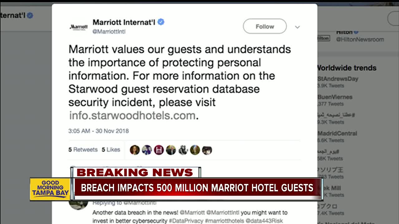 Breach impacts 500 million Marriot Hotel guests