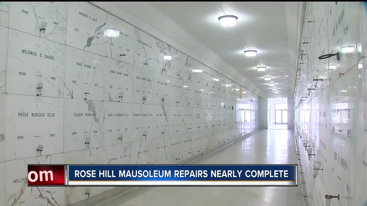 Rose Hill Mausoleum repairs nearly complete