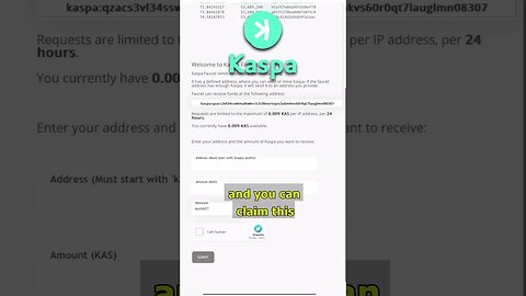 Collet Free Kaspa Coin From The Kaspa Faucet