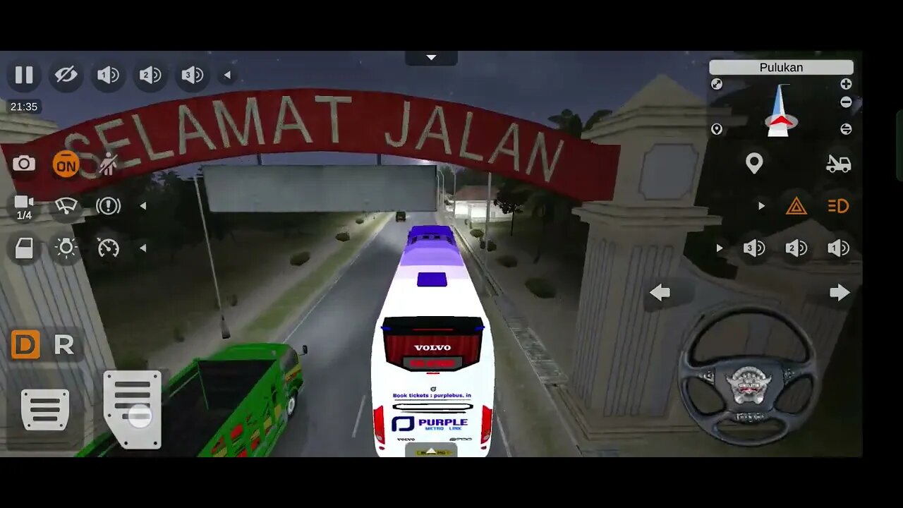 bus simulation Indonesia tour trip /part 1 / back to home / volvo bus