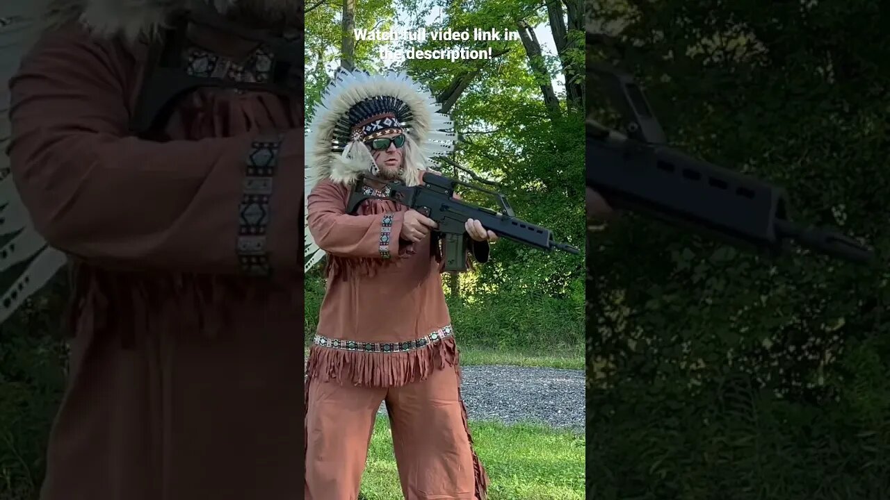 WAR CHIEF SHOOTING A MACHINE GUN HK G36