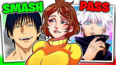 Girl doing smash or pass with anime male characters
