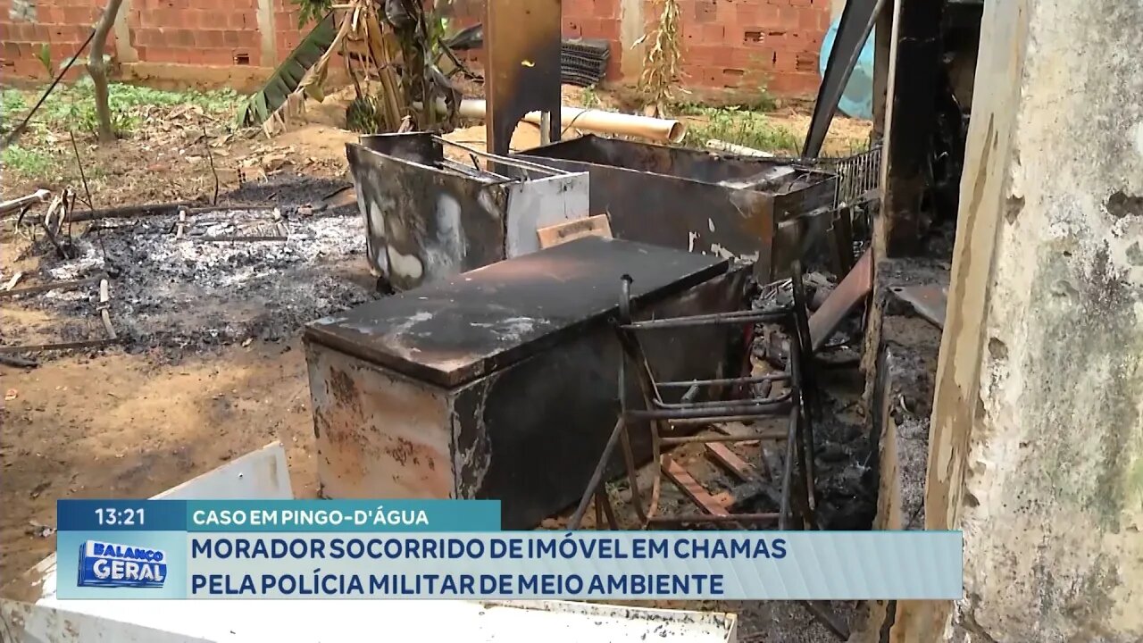 Caso em Pingo-D'água: Morador Socorrido de Imóvel em Chamas pela Polícia Militar de Meio Ambiente.