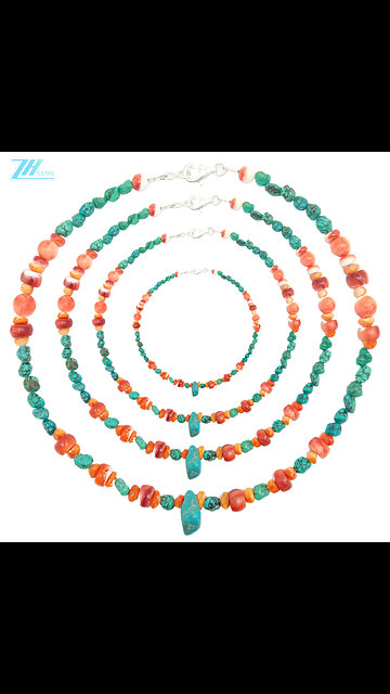 Natural Orange and Spiny Oyster Shell fashionable Necklace Unisex Vintage Style Jewelry03