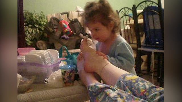 Smelly Feet Make Little Girl Fall On Her Butt