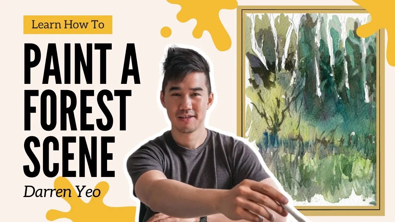 Watercolor For Beginners Tutorial: Paint a Forest Scene