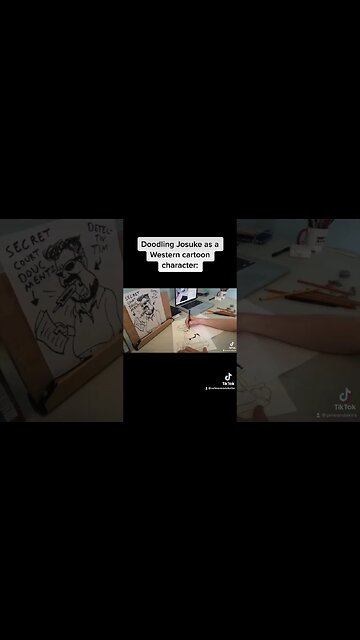 Doodling Josuke in a Western Cartoon Style