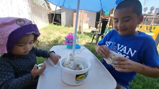 Playing With Crayola Air Dry Clay in Our Backyard