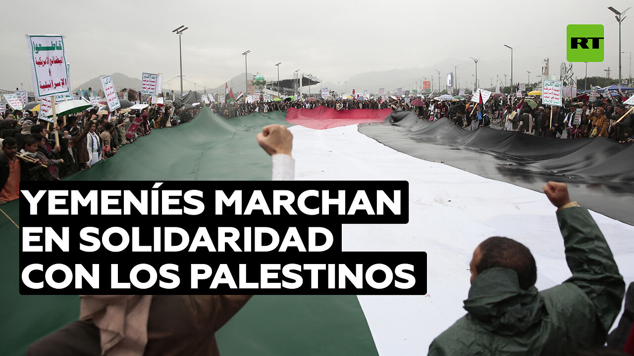 Yemeníes marchan en solidaridad con los palestinos y en protesta contra los ataques de EE.UU.