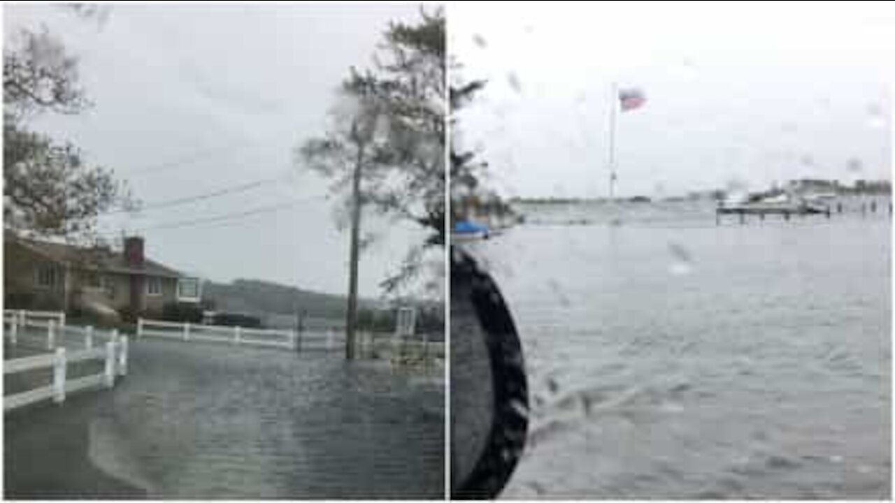 Jeep si trasforma in barca durante l'alluvione