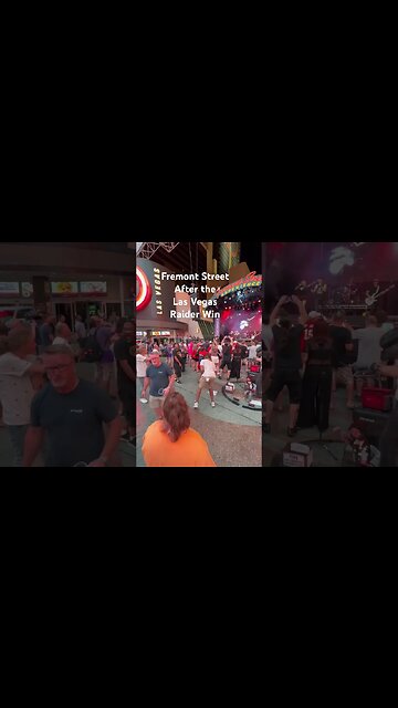 Celebrating on Fremont Street after the Raiders victory football party Earth, wind, and fire ￼￼