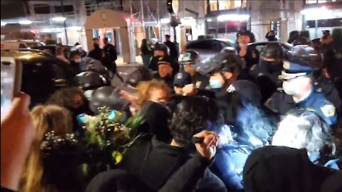 Antifa BLM Clash with Police in NYC