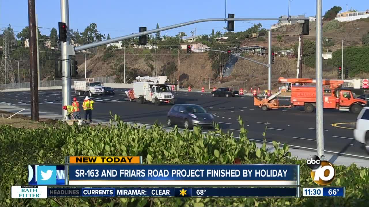 SR-163 and Friars Road work wraps up