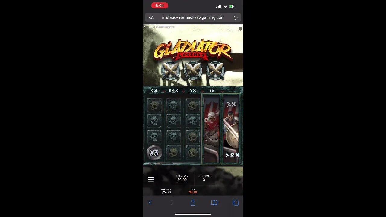 Gladiator Legends SPINS + BONUS WINS