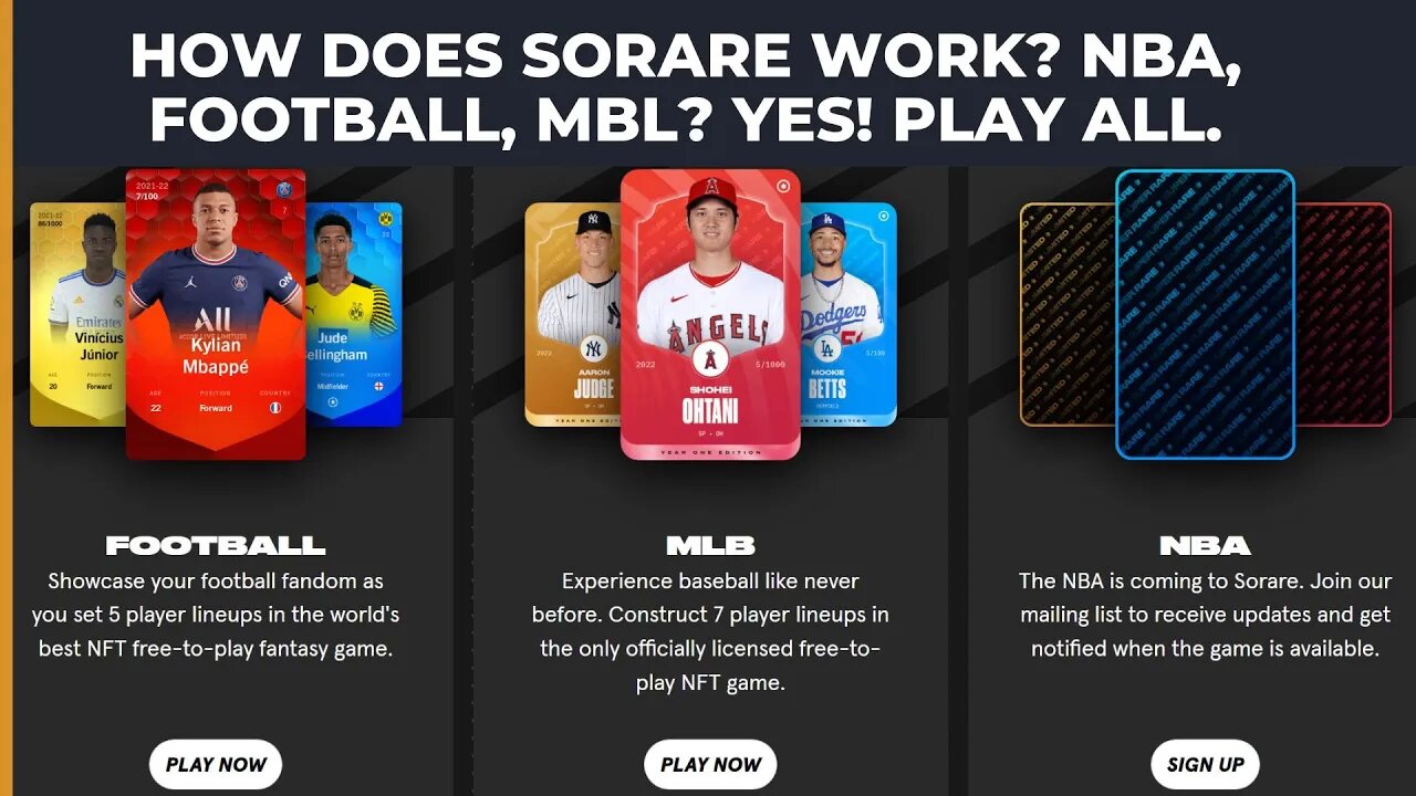 How do Sorare works? NBA, FOOTBALL, MBL? YES! PLAY ALL.