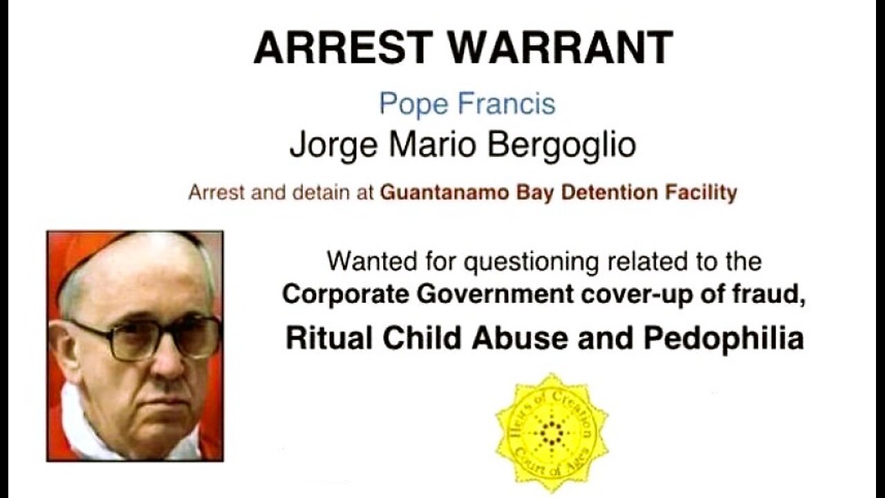BUM! NAKAZ ARESZTOWANIA! Papież Franciszek – Jorge Mario Bergoglio – ...