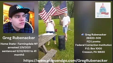 Greg Rubenacker call to J6Vigil Lewisburg from Loretto, PA 7/1/23