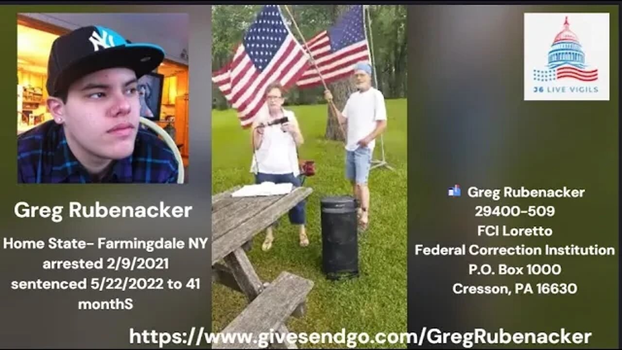 Greg Rubenacker call to J6Vigil Lewisburg from Loretto, PA 7/1/23