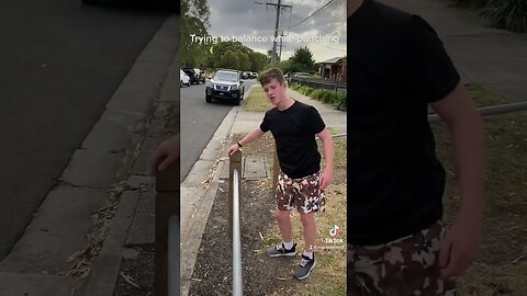 Trying to balance while punching ￼