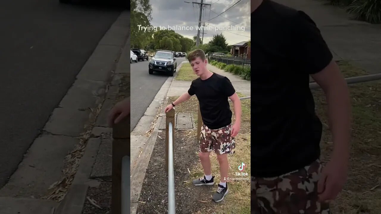Trying to balance while punching ￼