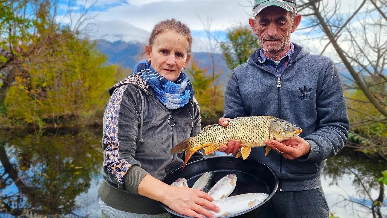 A huge CARP | Incredibly delicious fish steaks Cooked in the Village