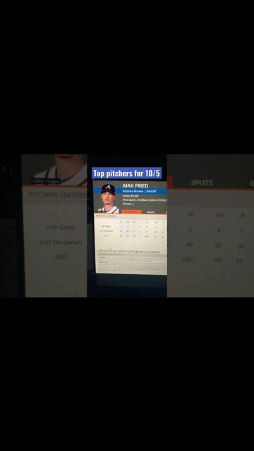 Dreams Top Pitcher Picks MLB DFS Today Main Slate 10/5/22 Daily Fantasy Strategy