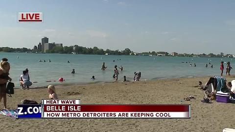 Metro Detroiters keeping cool on a hot Monday