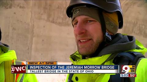 Inspection of Ohio's tallest bridge