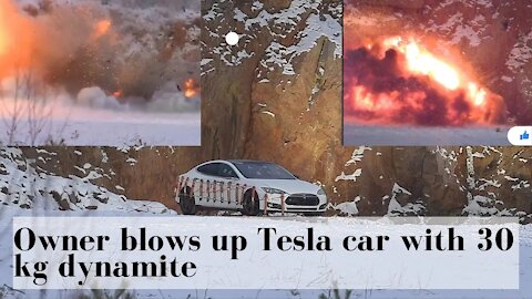 Tesla owner Blows Up his Model S with Dynamite over $22,000 Battery Replacement