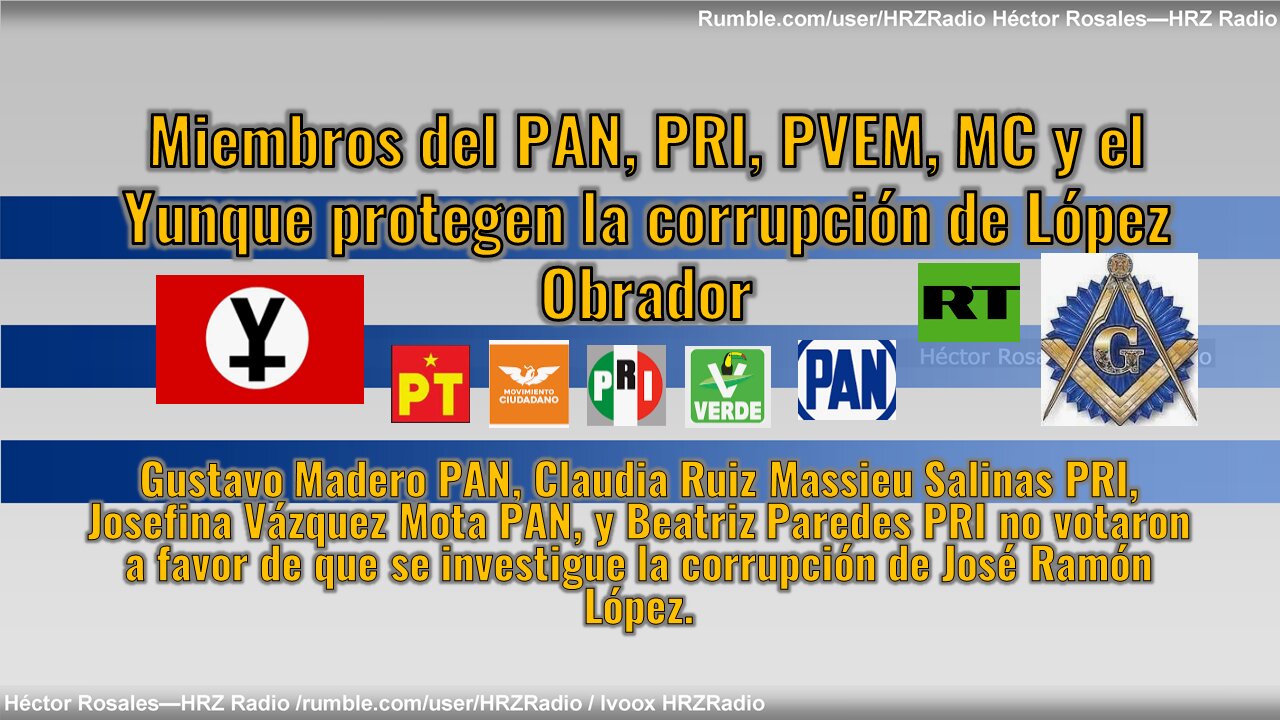 PRI, PAN, MC PVEM y el Yunque protegen la corrupción de AMLO