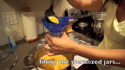 Canning our small peach harvest