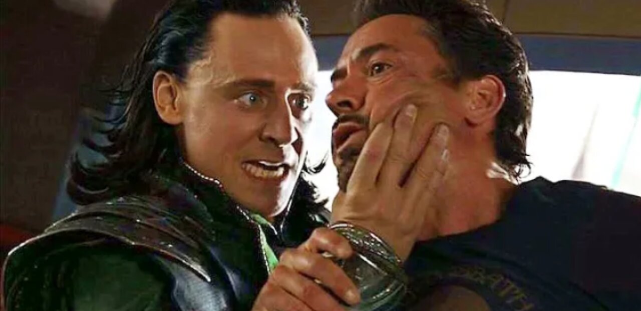 Iron Man and loki fighting scene
