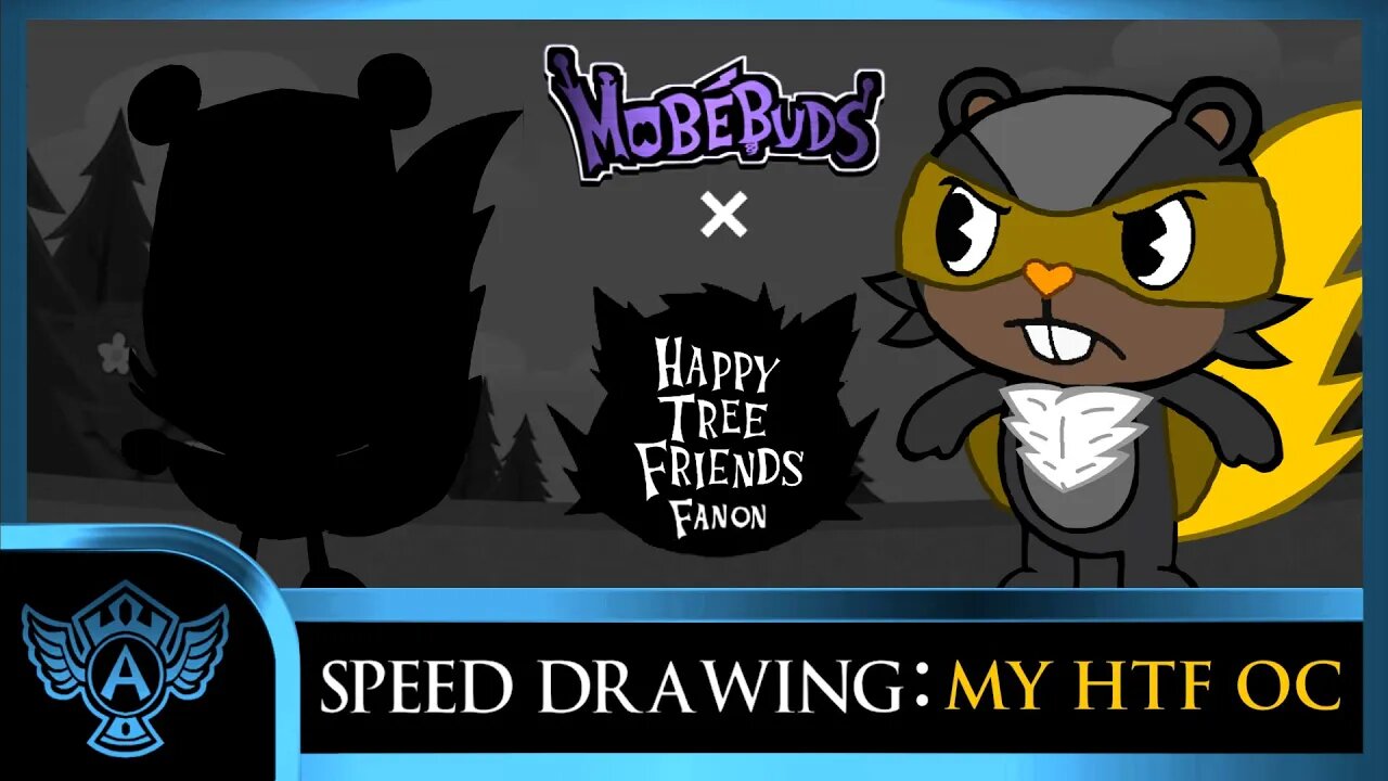 Speed Drawing Special: Happy Tree Friends Fanon - Black Acorn | Mobebuds Style | My HTF OC Birthday