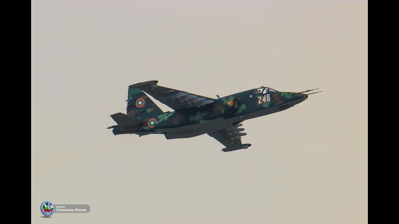 Sukhoi Su-25 attack aircraft of the Bulgarian Air Force.