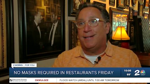 No masks required in restaurants Friday