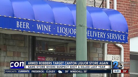 Armed robbers target Canton liquor store again