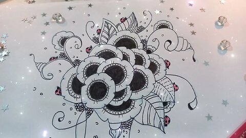 Desenho Floral com Joaninhas 🐞 🐞 🐞