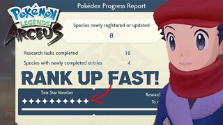 How To Rank Up FAST in Pokemon Legends Arceus (Ten Star Member)