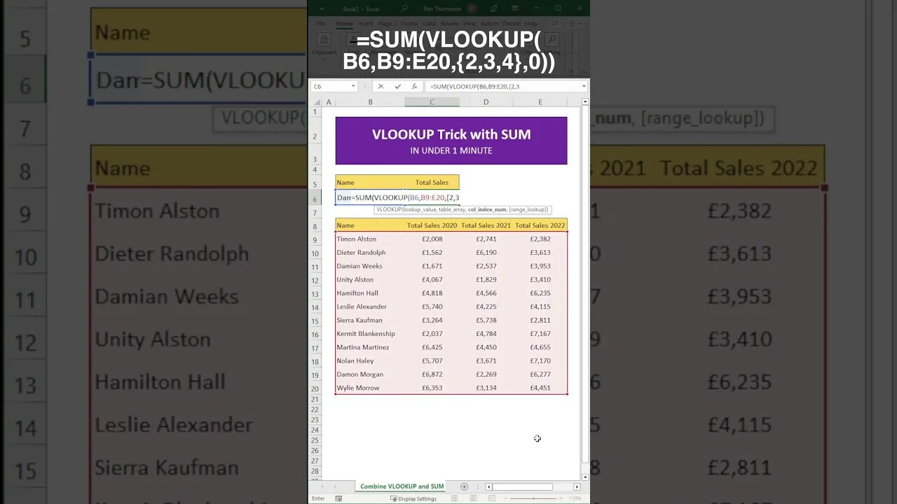 Sum across and multiple column using excel excel 2013excel for control microsoft excel tutorials