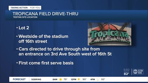 BayCare coronavirus testing site at Tropicana Field now open