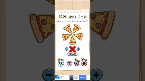 HOW MANY PIZZA SLICES WE HAVE BRAIN TEST LEVEL 5