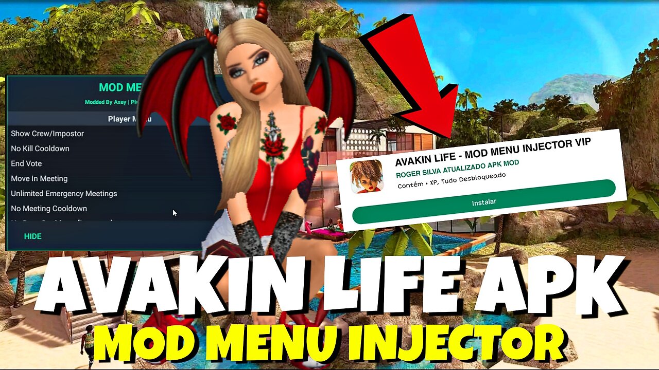 Novo Injector Avakin life APK mod menu apelão máximo