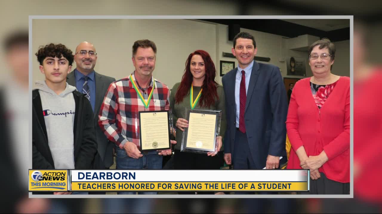 Dearborn teachers honored for saving student's life