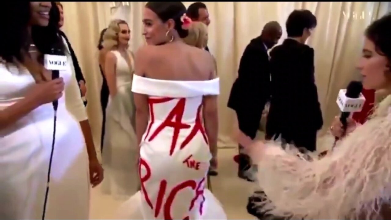 AOC Wears A 'Tax The Rich' Dress At The 30K Per Ticket Met Gala