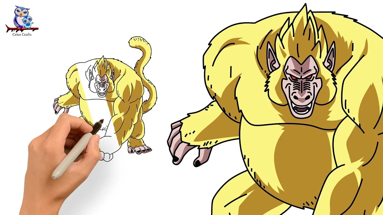 How to Draw Golden Great Ape DBZ - Step by Step