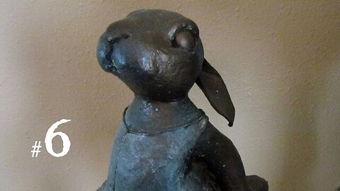 Paper Mache Bunny, with Faux Bronze Coating