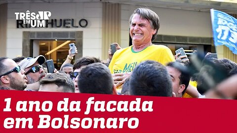 Um ano após facada, Bolsonaro é recebido com 'parabéns' no Alvorada