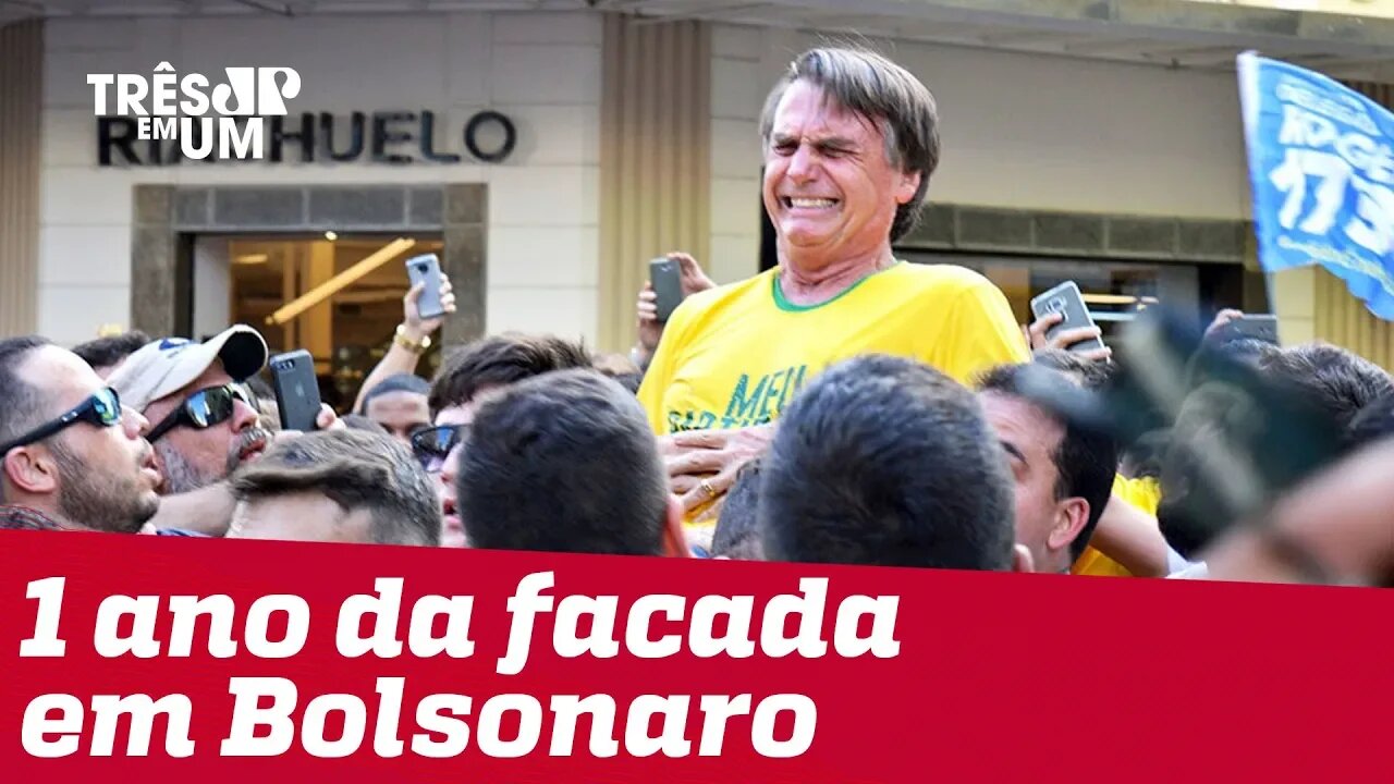 Um ano após facada, Bolsonaro é recebido com 'parabéns' no Alvorada